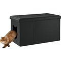Sweet Barks Designer Enclosure Hidden Washroom Bench Ottoman Cat Litter Box, Black