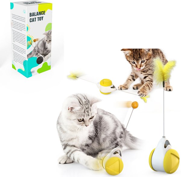 HANAMYA Balanced Rotating Cat Toy, Yellow slide 1 of 9