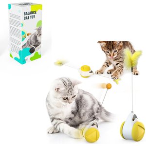 HANAMYA Balanced Rotating Cat Toy, Yellow