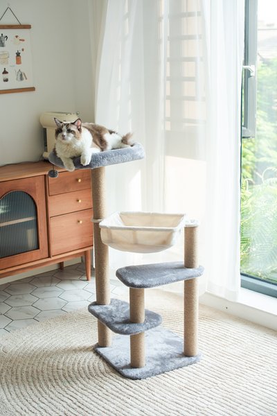 Catry 42.1-in Faux-Fur Cat Tree & Condo slide 1 of 7