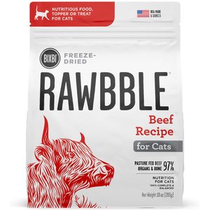 Bixbi RAWBBLE Beef Recipe Grain-Free Freeze-Dried Cat Food, 10-oz bag