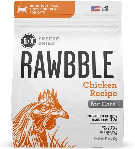 Bixbi RAWBBLE Chicken Recipe Grain-Free Freeze-Dried Cat Food, 3.5-oz bag slide 1 of 3