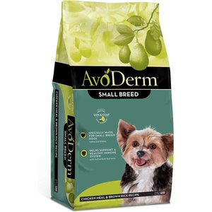 AvoDerm Chicken Meal & Brown Rice Recipe Small Breed Adult Dry Dog Food, 7-lb bag, bundle of 2