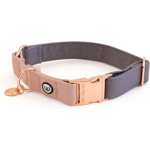 Eat Play Wag Standard Dog Collar, Gray, Pink, Medium: 14 to 18-in neck, 1-in wide