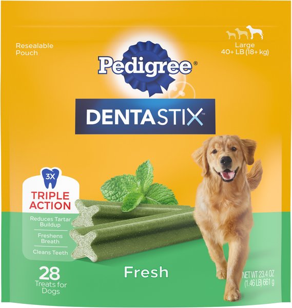 Pedigree Dentastix Fresh Mint Flavored Large Dental Dog Treats, 28 count slide 1 of 10