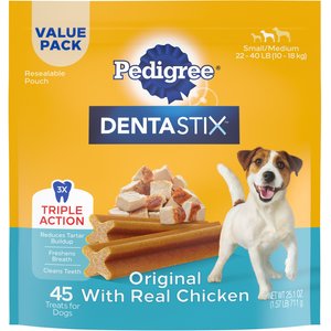 Pedigree Dentastix Original Small/Medium Dental Dog Treats, 45 count
