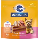Pedigree Dentastix Dual Flavored Bacon & Chicken Flavored Mini Dental Dog Treats, 84 count