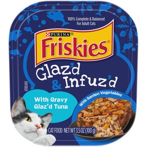 'Purina Friskies Gravy Wet Cat Food, Glaz’d & Infuz’d With Gravy Glaz’d Tuna, 3.5-oz TR, Case of 12