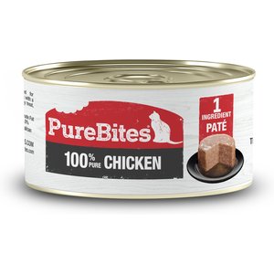 PureBites 100% Pure Chicken Paté Cat Food Toppings, 2.5-oz can, 12 count