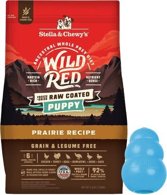 Stella & Chewy's Wild Red Raw Coated Kibble Puppy Prairie Recipe Dry Food + KONG Puppy Dog Toy, slide 1 of 1