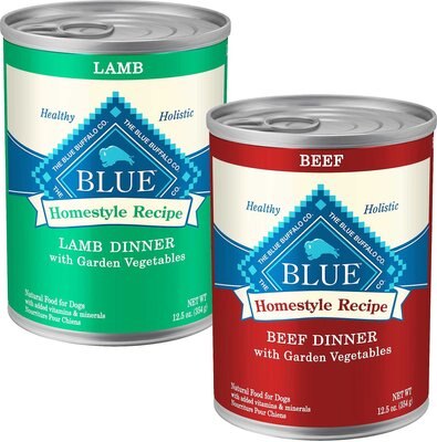 Blue Buffalo Homestyle Recipe Lamb Dinner with Garden Vegetables + Beef Dinner with Garden Vegetables & Sweet Potatoes Canned Dog Food, slide 1 of 1