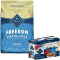 Blue Buffalo Delectables Chicken & Beef Dinner Variety Pack Wet Food Topper + Freedom Chicken Recipe Dry Dog Food