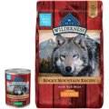 Blue Buffalo Wilderness Rocky Mountain Recipe Red Meat Dinner Canned Food + Dry Dog Food