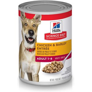 Hill's Science Diet Adult Chicken & Barley Entree Canned Dog Food, 13-oz, case of 12, bundle of 2