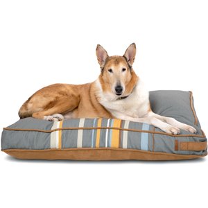 Bark & Slumber Polyfill Lounger Pillow Dog Bed w/ Removable Cover, Grey, Large