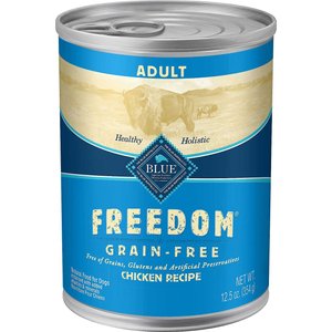 Blue Buffalo Freedom Adult Chicken Recipe Grain-Free Canned Dog Food, 12.5-oz, case of 12, bundle of 2