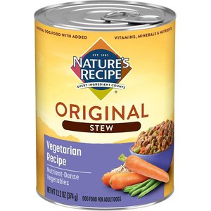 Nature's Recipe Healthy Skin Vegetarian Recipe Cuts in Gravy Stew Canned Dog Food, 13.2-oz, case of 12, bundle of 2