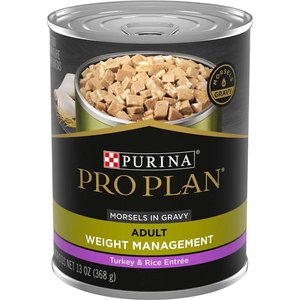 Purina Pro Plan Specialized Adult Weight Management Turkey & Rice Entree Canned Dog Food, 13-oz, case of 12, bundle of 2