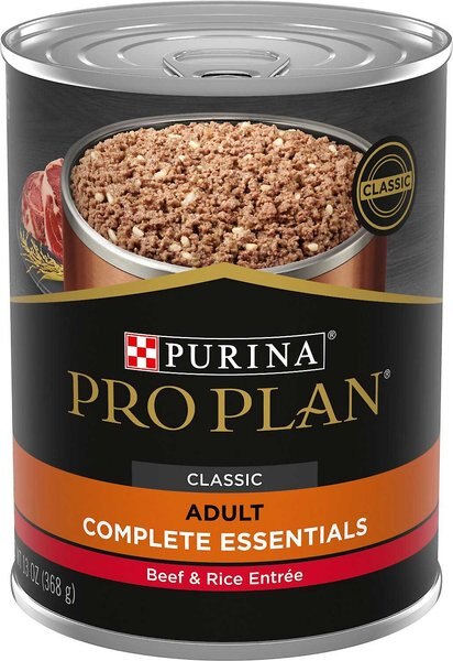 Purina Pro Plan High Protein Pate, Beef & Rice Entree Wet Dog Food, 13-oz, case of 12, bundle of 2 slide 1 of 10