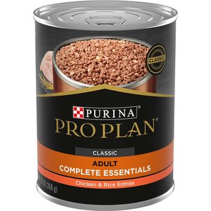 Purina Pro Plan Complete Essentials Adult Classic Chicken & Rice Entree Canned Dog Food, 13-oz, case of 12, bundle of 2