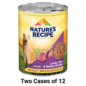 Nature's Recipe Original Lamb, Rice & Barley Recipe Stew Canned Dog Food, 13.2-oz, case of 12, bundle of 2