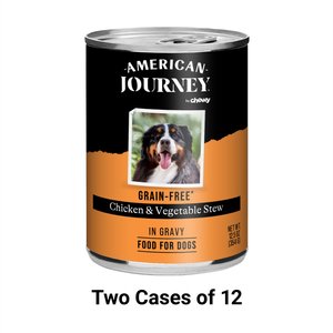 American Journey Stews Chicken & Vegetables Recipe in Gravy Grain-Free Canned Dog Food, 12.5 oz, case of 12, bundle of 2