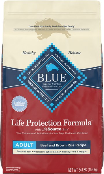 Blue Buffalo Life Protection Formula Adult Beef & Brown Rice Recipe Dry Dog Food, 34-lbs bag slide 1 of 9