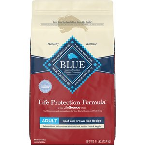 Blue Buffalo Life Protection Formula Adult Beef & Brown Rice Recipe Dry Dog Food, 34-lbs bag
