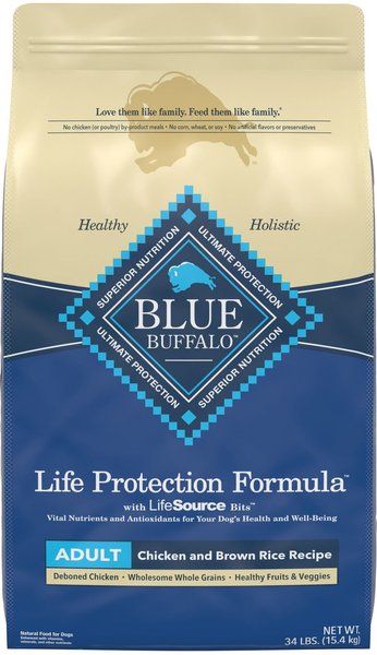 Blue Buffalo Life Protection Formula Adult Chicken & Brown Rice Recipe Dry Dog Food, 34-lb bag slide 1 of 10