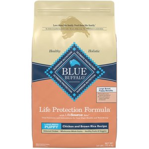 Blue Buffalo Life Protection Formula Large Breed Puppy Chicken & Brown Rice Recipe Dry Dog Food, 34-lb bag