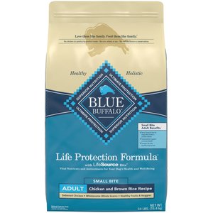 Blue Buffalo Life Protection Formula Small Bite Adult Chicken & Brown Rice Recipe Dry Dog Food, 34-lb bag