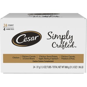 Cesar Simply Crafted Cuisine Complement Soft Wet Adult Dog Food Variety Pack, 1.3-oz tubs, case of 24