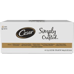 Cesar Simply Crafted Cuisine Complement Soft Wet Adult Dog Food Variety Pack, 1.3-oz tubs, case of 40