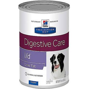Hill's Prescription Diet i/d Digestive Care Low Fat Original Flavor Pate Wet Dog Food, 13-oz, case of 12, bundle of 4