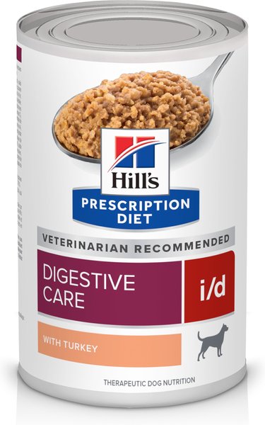 Hill's Prescription Diet i/d Digestive Care with Turkey Wet Dog Food, 13-oz, case of 12, bundle of 4 slide 1 of 11
