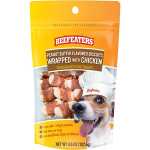 Beefeaters Peanut Butter Biscuit Chicken Jerky Dog Treat, 4.5-oz bag