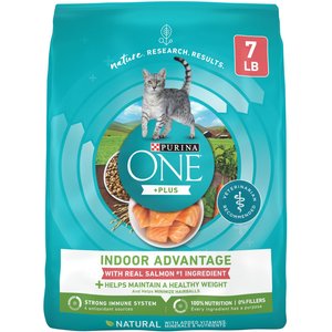 Purina ONE +Plus Indoor Advantage Real Salmon Dry Cat Food, 7-lb bag
