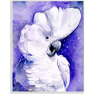 Stupell Industries Space Watercolor Animal Purple Painting Bird Wall Décor, Wood, 10 x 0.5 x 15-in