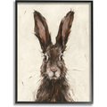 Stupell Industries European Hare Portrait Painting Small Pet Wall Décor, Black Framed, 11 x 1.5 x 14-in