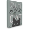 Stupell Industries Love Me Love My Cat Phrase Black Cat Wall Décor, Canvas, 16 x 1.5 x 20-in