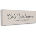 Stupell Industries Cats Welcome People Tolerated Playful Cat Wall Décor, Canvas, 10 x 1.5 x 24-in