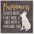 Stupell Industries Happiness Starts with a Wet Nose Dog Wall Décor, Wood, 12 x 0.5 x 12-in 