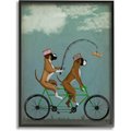 Stupell Industries Boxer Dogs Share a Bicycle Dog Wall Décor, Black Framed, 11 x 1.5 x 14-in