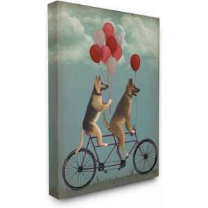 Stupell Industries German Shepard Dogs On Bicycle with Balloons Dog Wall Décor, Canvas, 24 x 1.5 x 30-in