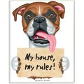 Stupell Industries My House My Rules Quote Funny Dog Wall Décor, Wood, 13 x 0.5 x 19-in