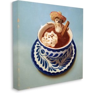 Stupell Industries Chihuahua Hot Chocolate Dog Wall Décor, Canvas, 36 x 1.5 x 36-in
