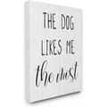 Stupell Industries The Dog Likes Me Most Minimal Rustic Dog Wall Décor, Canvas, 36 x 1.5 x 48-in