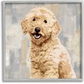 Stupell Industries Smiling Labradoodle Dog Dog Wall Décor, Gray Framed, 12 x 1.5 x 12-in