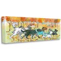 Stupell Industries Dogs Running in Autumn Leaves Dog Wall Décor, Canvas, 20 x 1.5 x 48-in
