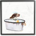 Stupell Industries Dog in Country Bath Tin with Rubber Duck Dog Wall Décor, Black Framed, 12 x 1.5 x 12-in